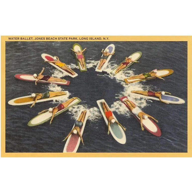 Surfers Water Ballet, Jones Beach State Park, Long Island, NY - Vintage Image (Postcard)