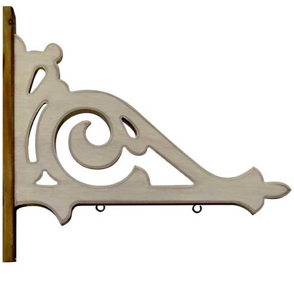 Architectural White and Natural Wood Arrow Sign Bracket Holder