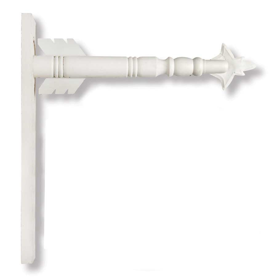 White Wood Arrow Sign Holder Bracket