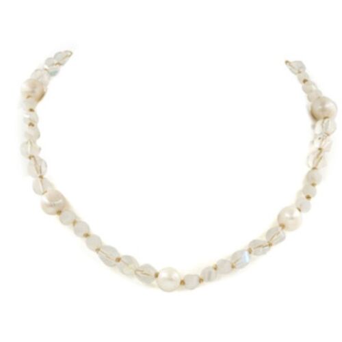 White Clear Fresh Water Pearl Bead Necklace