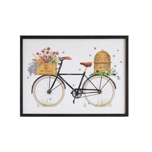 Bicycle Framed Wall Art (Flowers & Bees)