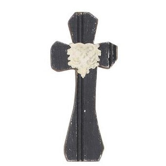 Wood & Metal Cross (Black)