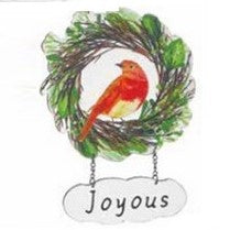 Bird Ornament SIgn Wall Decor (Joyous)