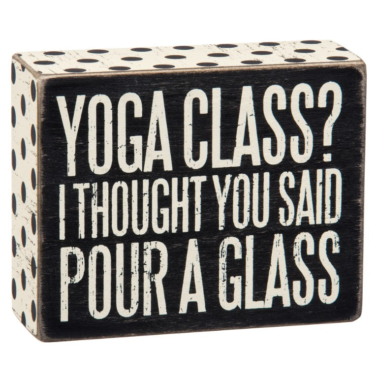 Yoga Class Box Sign