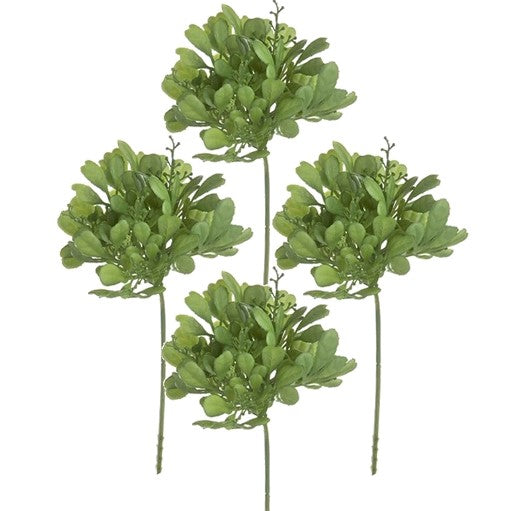 Dark Green Boxwood Greenery Pick Stem - Set of 4