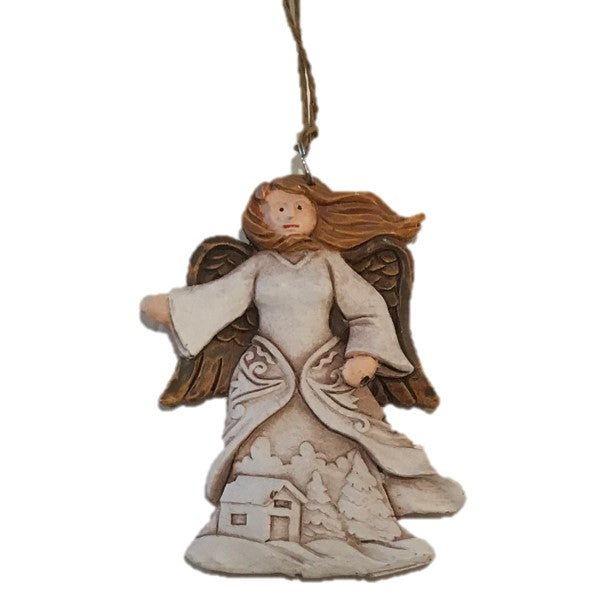 Carved Look Christmas Tree Ornament (Angel)