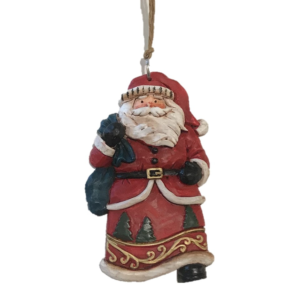 Carved Look Christmas Tree Ornament (Santa)