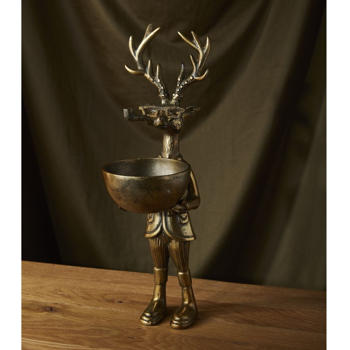 Standing Gold Deer Man Bowl Stand (Frankie)