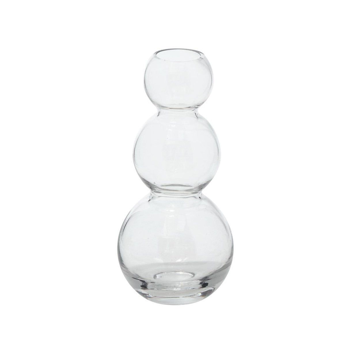 Clear Glass Triple Bubble Stacked Vase (short)