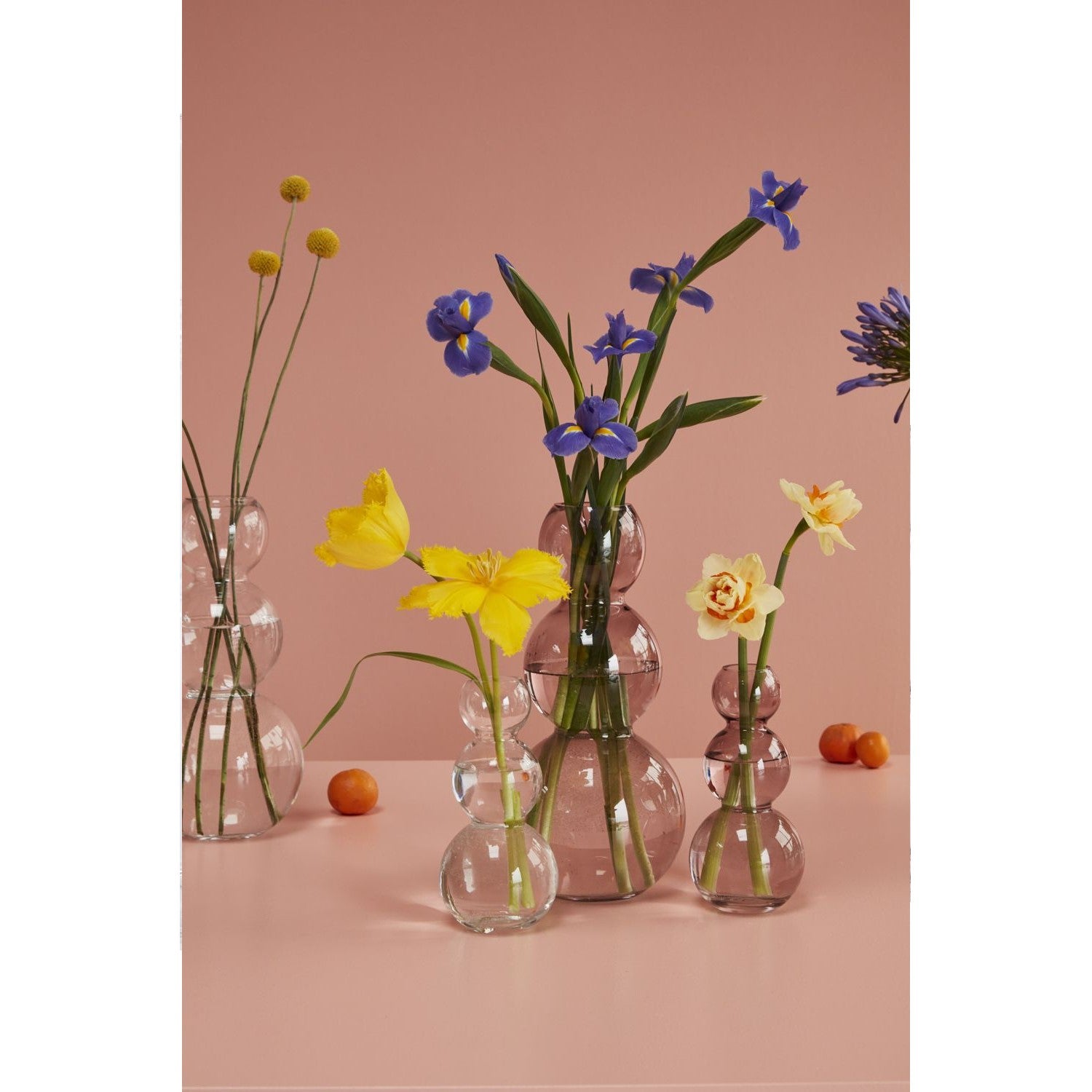 Clear Glass Triple Bubble Stacked Vase (short)