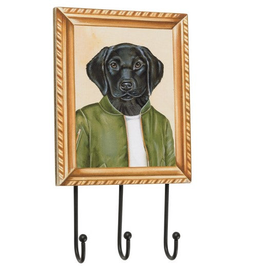 Black Labrador Dog Wall Hook Board