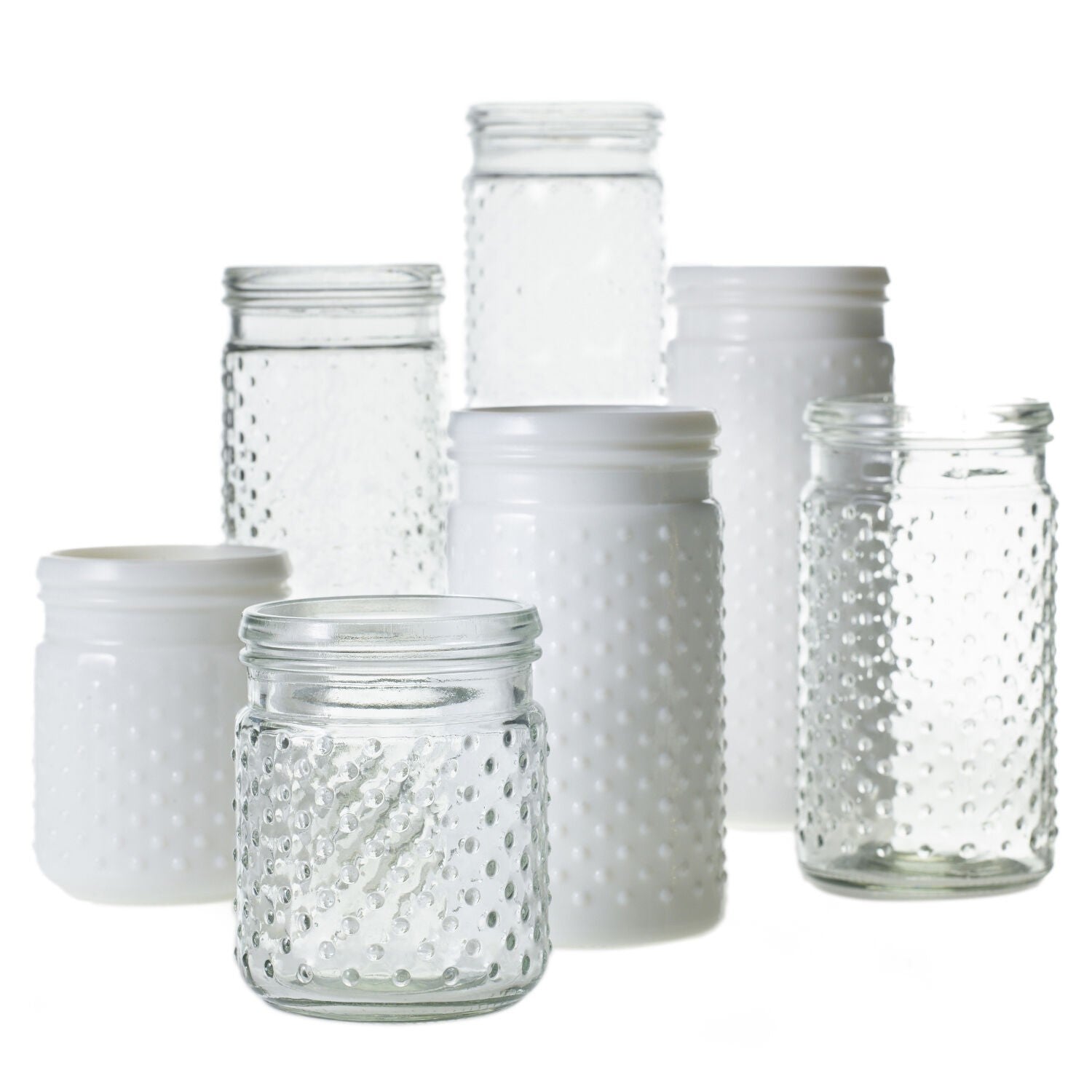 Hobnail Jar Vase (Assorted Sizes & Colors)